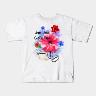 San Jose, Costa Rica Flower Design Kids T-Shirt